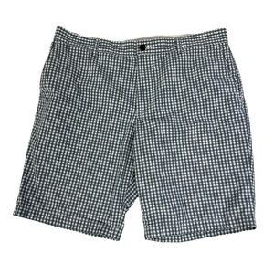 DOCKERS Men’s Shorts Size W38 Blue & White Check Pockets 10” Inseam 100% Cotton
